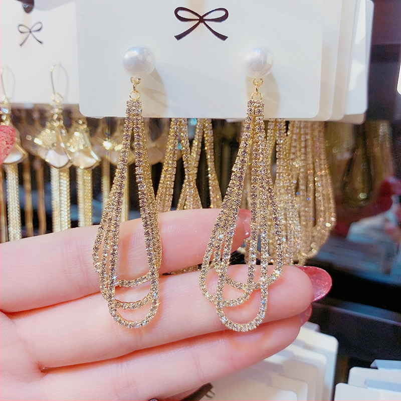 Moteriški auskarai su trim sluoksniais kutais, auksu dengti, 925 sidabro smeigės