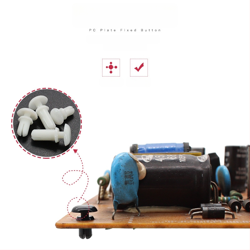 R tipo nailon kniedė su plastiniu išplėtimu ir plastine sagtimi; Medžiaga: Nailonas PA-66; Standartas: Nacionalinis standartas; Skylės tipas: kniedės