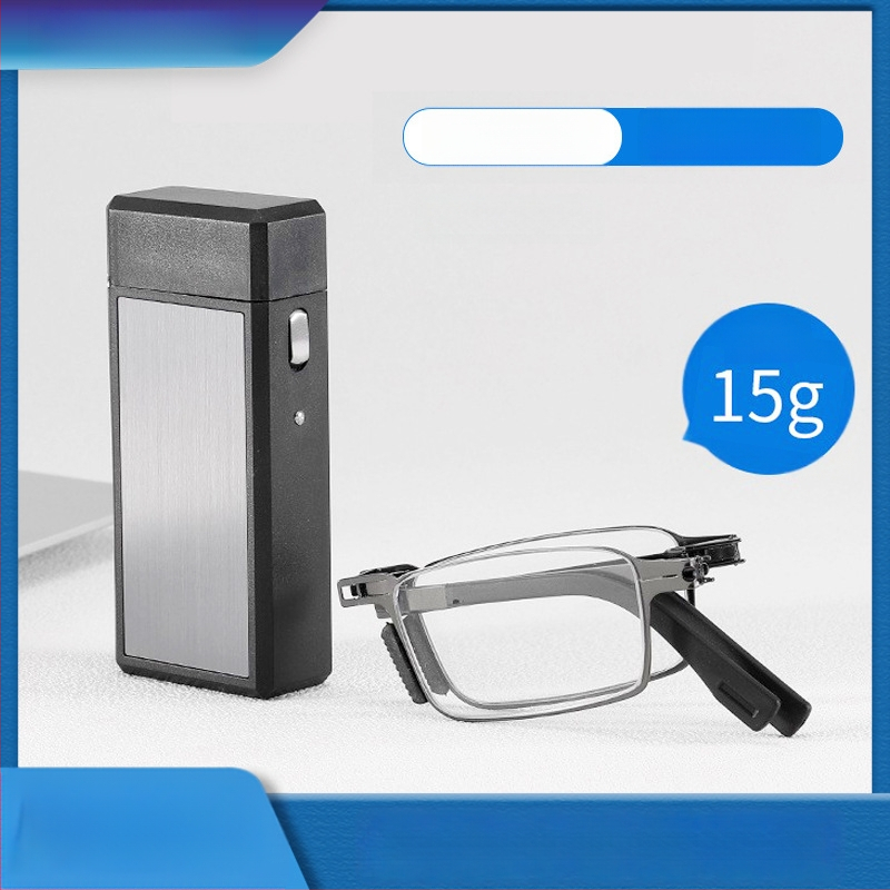 Skaitymo akiniai su dervos lęšiais, anti-mėlynos šviesos filtru, pilno rėmo metalinis rėmas, be artimo regėjimo palaikymo