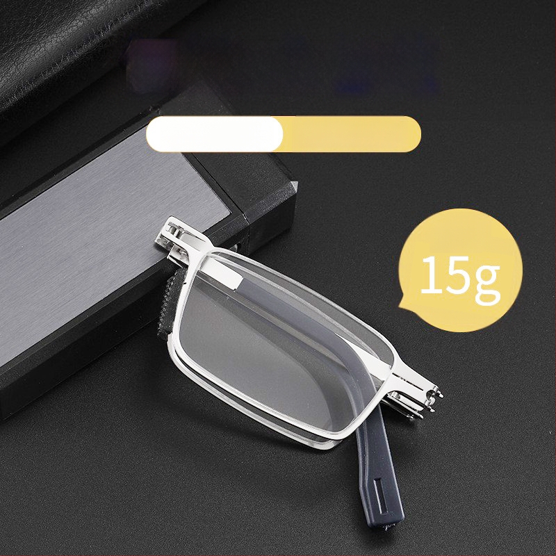 Skaitymo akiniai su dervos lęšiais, anti-mėlynos šviesos filtru, pilno rėmo metalinis rėmas, be artimo regėjimo palaikymo