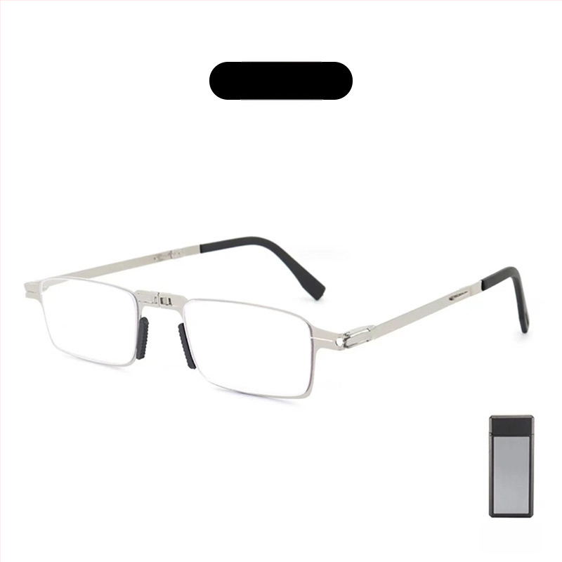 Skaitymo akiniai su dervos lęšiais, anti-mėlynos šviesos filtru, pilno rėmo metalinis rėmas, be artimo regėjimo palaikymo
