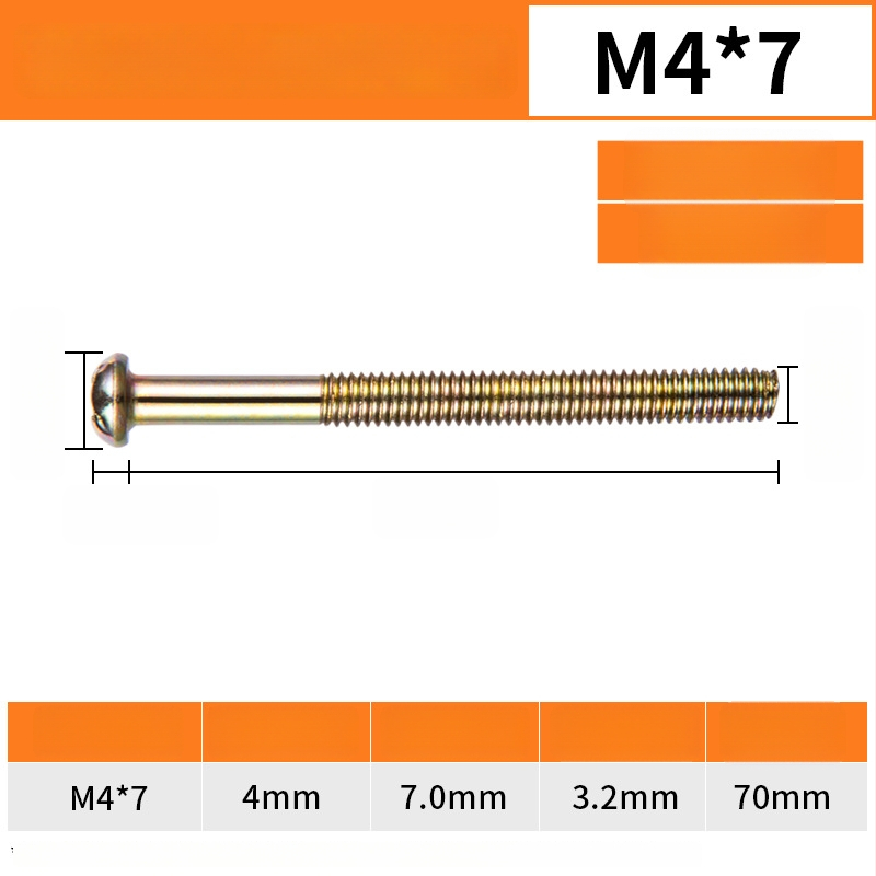 Slēdža paneļa skrūves – apaļās galvas, M4 vītne, GB/GB-T standarts