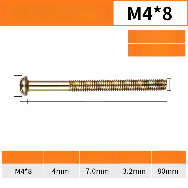 Slēdža paneļa skrūves – apaļās galvas, M4 vītne, GB/GB-T standarts