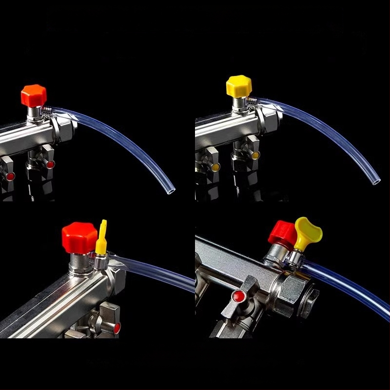 Pamata šildymo vamzdelis su oro išleidimo vožtuvu ir drenažo žarna