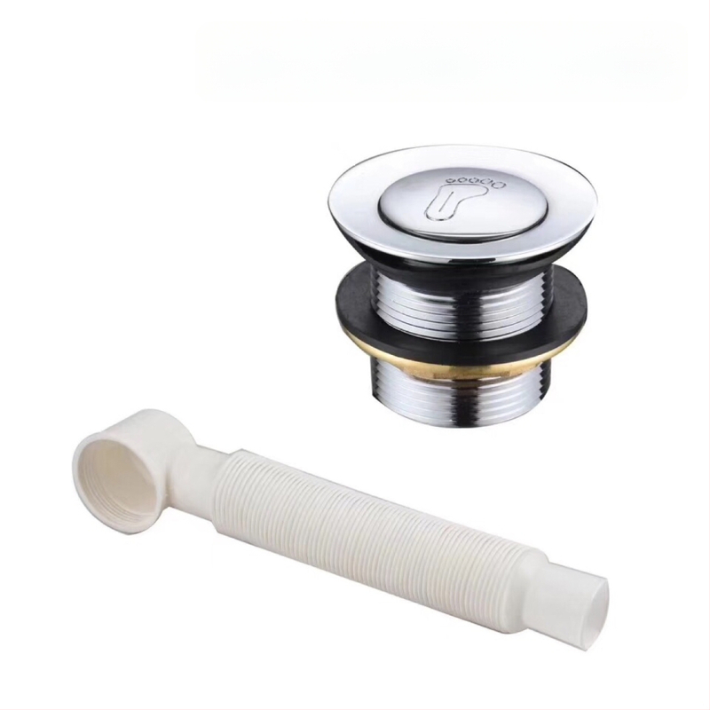 Roostevabast teras vannitoa äravool jalaga toimiv, mudel 222, barrel ventiil ja ühendused