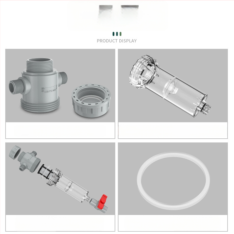 Išplėčiamas akvariumo filtras su 10–200 tinkleliu, nuosėdų kamera ir kamuoliukų vožtuvu (filtravimo medžiaga)
