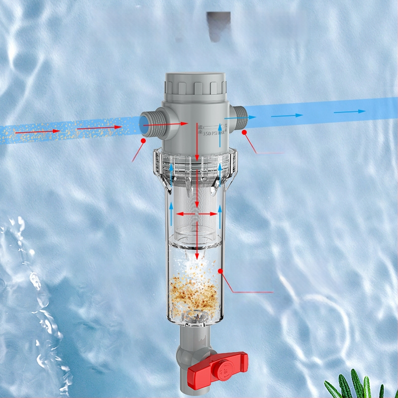 Išplėčiamas akvariumo filtras su 10–200 tinkleliu, nuosėdų kamera ir kamuoliukų vožtuvu (filtravimo medžiaga)