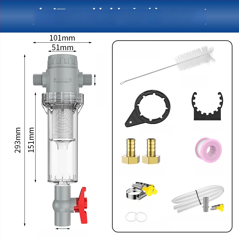 Išplėčiamas akvariumo filtras su 10–200 tinkleliu, nuosėdų kamera ir kamuoliukų vožtuvu (filtravimo medžiaga)