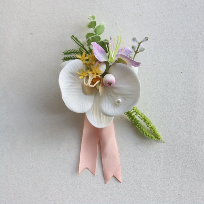 Vestuvinis riešo corsage iš šilko gėlių Calla Lily — dovana klasiokui