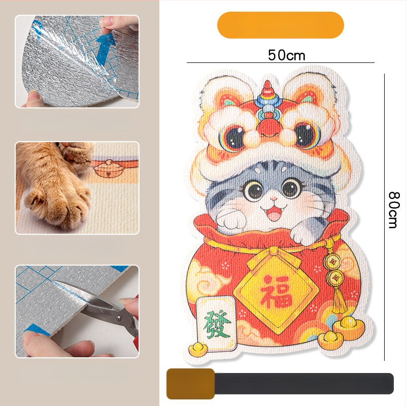 Katės įbrėžimų plokštė iš PVC, vertikalus sieninis tvirtinimas, galima pjaustyti, karikatūrų stilius, prekės ženklas Xinfeng Star