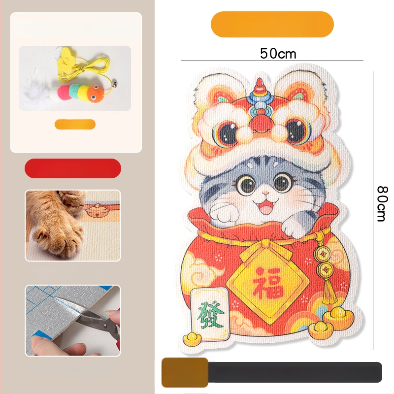 Katės įbrėžimų plokštė iš PVC, vertikalus sieninis tvirtinimas, galima pjaustyti, karikatūrų stilius, prekės ženklas Xinfeng Star