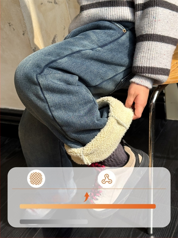 Laste talvised džinsid poistele – Twill denim, keskmise talje elastne vöö, 88,5% puuvill / 8,2% polüester / 3,3% elastaan