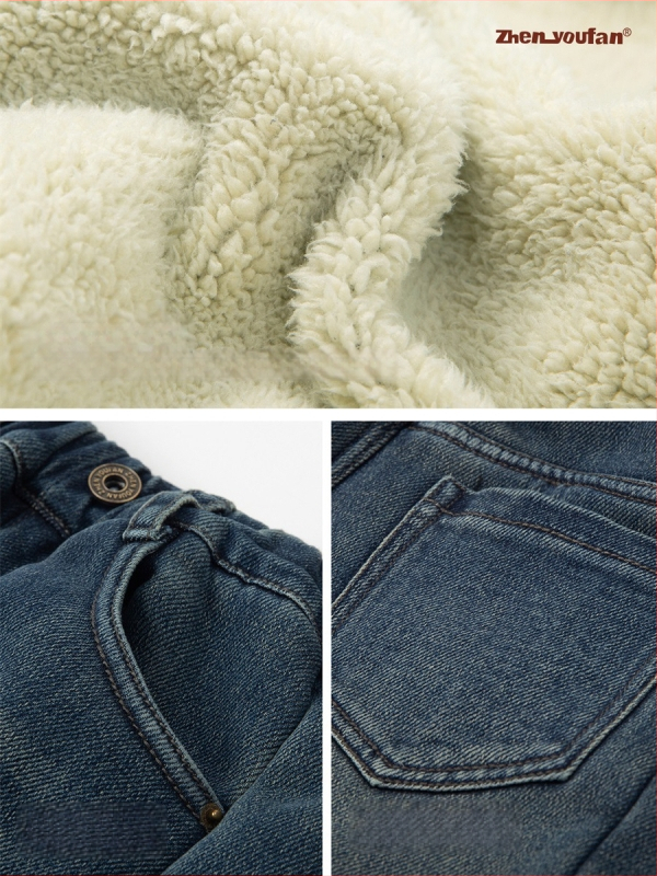 Laste talvised džinsid poistele – Twill denim, keskmise talje elastne vöö, 88,5% puuvill / 8,2% polüester / 3,3% elastaan