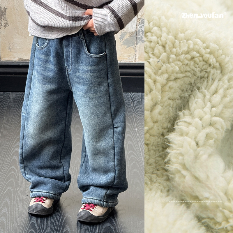 Laste talvised džinsid poistele – Twill denim, keskmise talje elastne vöö, 88,5% puuvill / 8,2% polüester / 3,3% elastaan