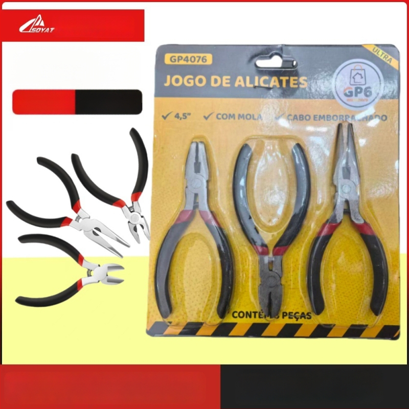 3-osaline käsitööna valmistatud traadilõike komplekt diagonaalse otsa ja nõelanäpunäiduga, kohandatav, tööriistaterasest, kaal 0,03 kg