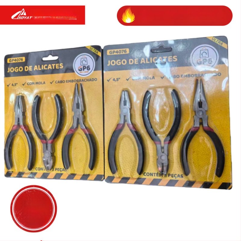 3-osaline käsitööna valmistatud traadilõike komplekt diagonaalse otsa ja nõelanäpunäiduga, kohandatav, tööriistaterasest, kaal 0,03 kg