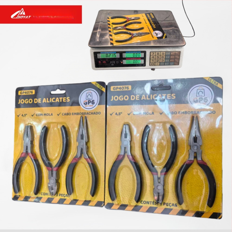 3-osaline käsitööna valmistatud traadilõike komplekt diagonaalse otsa ja nõelanäpunäiduga, kohandatav, tööriistaterasest, kaal 0,03 kg