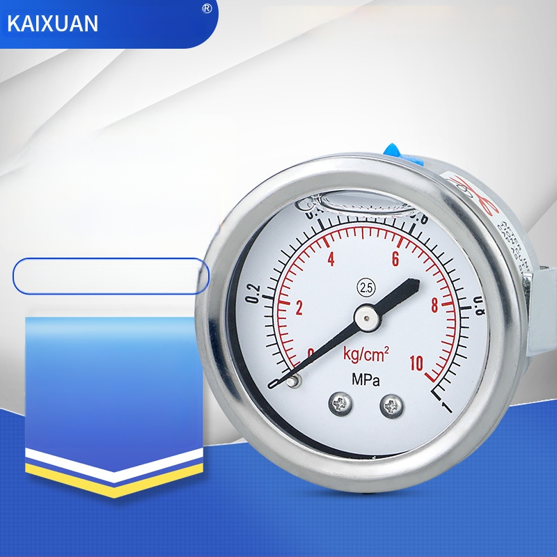 Seismi survemõõtja YN50Z aksiaalne, paneelile paigaldatav klipp-tüüpi lisavarustusega; aksiaalne keermeline ühendus; mõõtmisvahemik 0-60 ja -0,1-2,4; täpsusklass 2,5