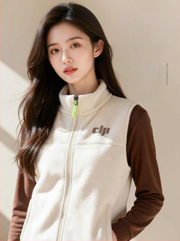 Meeste fliisvest – paks fleec, stand-up krae koos tõmblukuga, logotüübi trükk, tööriided