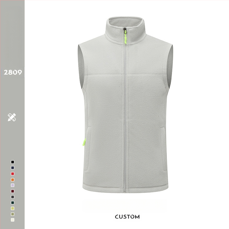 Meeste fliisvest – paks fleec, stand-up krae koos tõmblukuga, logotüübi trükk, tööriided