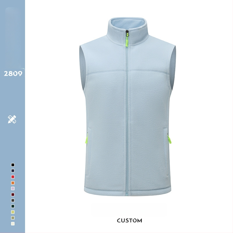 Meeste fliisvest – paks fleec, stand-up krae koos tõmblukuga, logotüübi trükk, tööriided