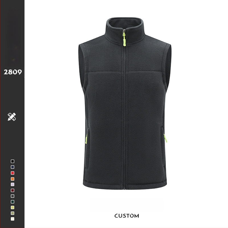 Meeste fliisvest – paks fleec, stand-up krae koos tõmblukuga, logotüübi trükk, tööriided