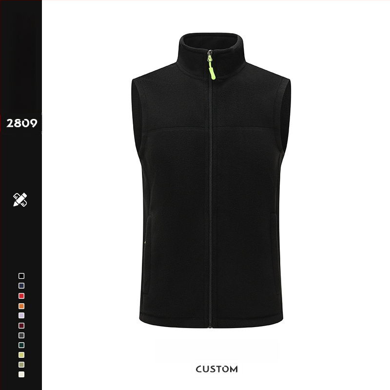 Meeste fliisvest – paks fleec, stand-up krae koos tõmblukuga, logotüübi trükk, tööriided