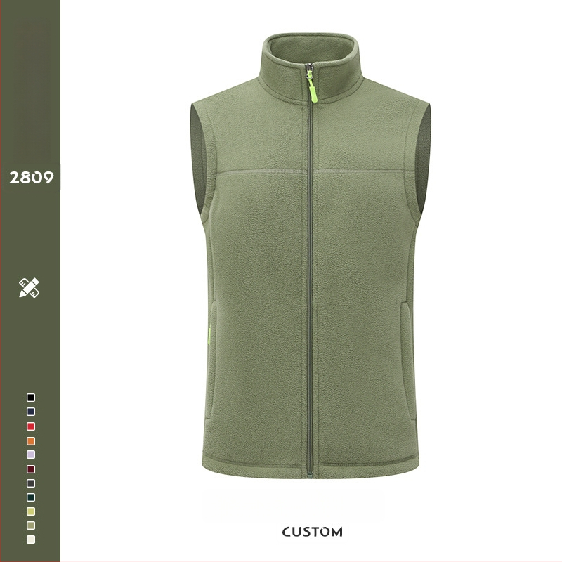 Meeste fliisvest – paks fleec, stand-up krae koos tõmblukuga, logotüübi trükk, tööriided