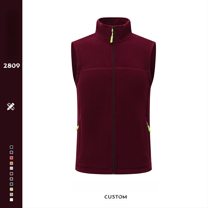 Meeste fliisvest – paks fleec, stand-up krae koos tõmblukuga, logotüübi trükk, tööriided