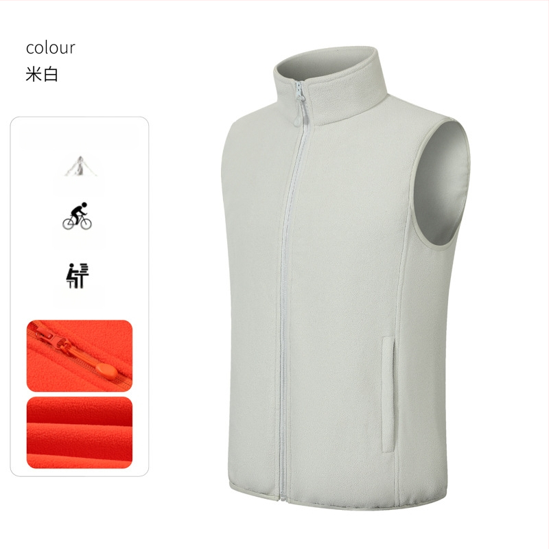 Meeste fliisvest – paks fleec, stand-up krae koos tõmblukuga, logotüübi trükk, tööriided