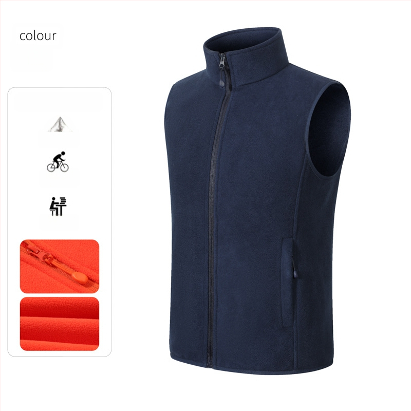 Meeste fliisvest – paks fleec, stand-up krae koos tõmblukuga, logotüübi trükk, tööriided