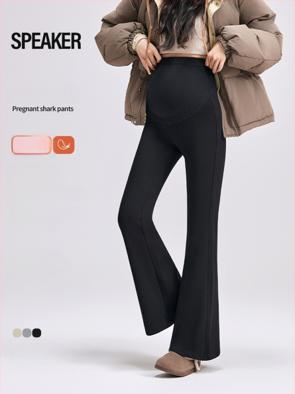 Rasedate laiad püksid Shark-stiiliga, kõhu tugi, puuvill, kõrge elastus, vaba lõige, sügis 2025