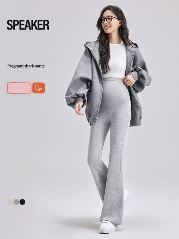 Rasedate laiad püksid Shark-stiiliga, kõhu tugi, puuvill, kõrge elastus, vaba lõige, sügis 2025