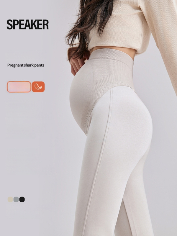 Rasedate laiad püksid Shark-stiiliga, kõhu tugi, puuvill, kõrge elastus, vaba lõige, sügis 2025