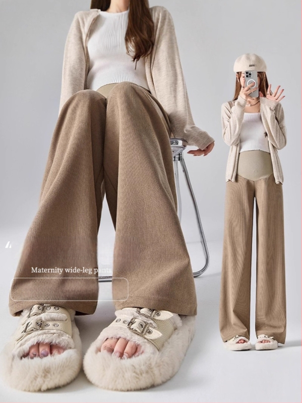 Rasedate laiendatud püksid, paks polüester (95%+), spandeks <30%, vaba lõige koos kõhu toestusega, mikroelastsus