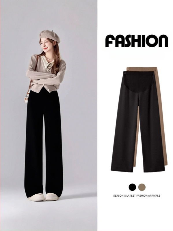 Rasedate laiendatud püksid, paks polüester (95%+), spandeks <30%, vaba lõige koos kõhu toestusega, mikroelastsus