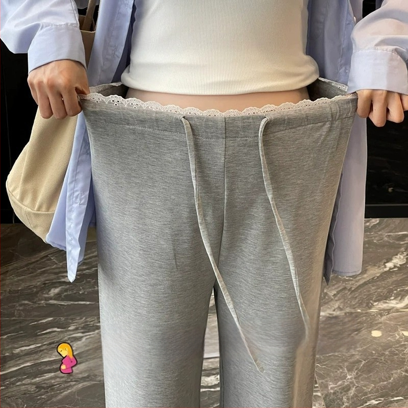 Nėščiųjų kelnytės su fliso viduje, laisvas kirpimas, plačios kelnės su raišteliu, žemas liemuo, poliesterio–viskozės mišinys (50–70% poliesterio, 30–50% viskozės), ruduo 2025