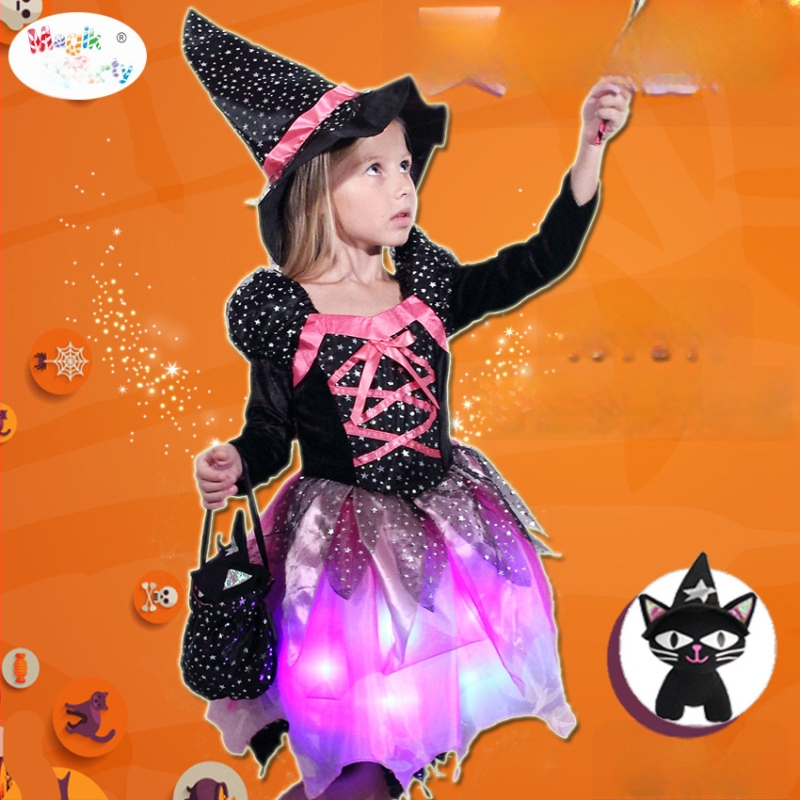 Vaikų Helovyno kostiumas: Raganių princų princesės suknelė sceniniam pasirodymui – organza su 80% polipropileno ir spandekso, kelnių komplektas, 3–8 metų vaikams, ruduo