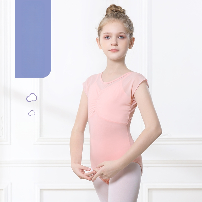 Mergaičių vasaros trumpomis rankovėmis šokių apranga su tutu sijonu, 95% medvilnė, švelnus audinio apdorojimas