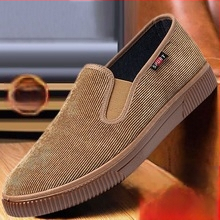 Vīriešu corduroy slip-on kurpes, zemā augšdaļa, apaļš purns, PVC zole