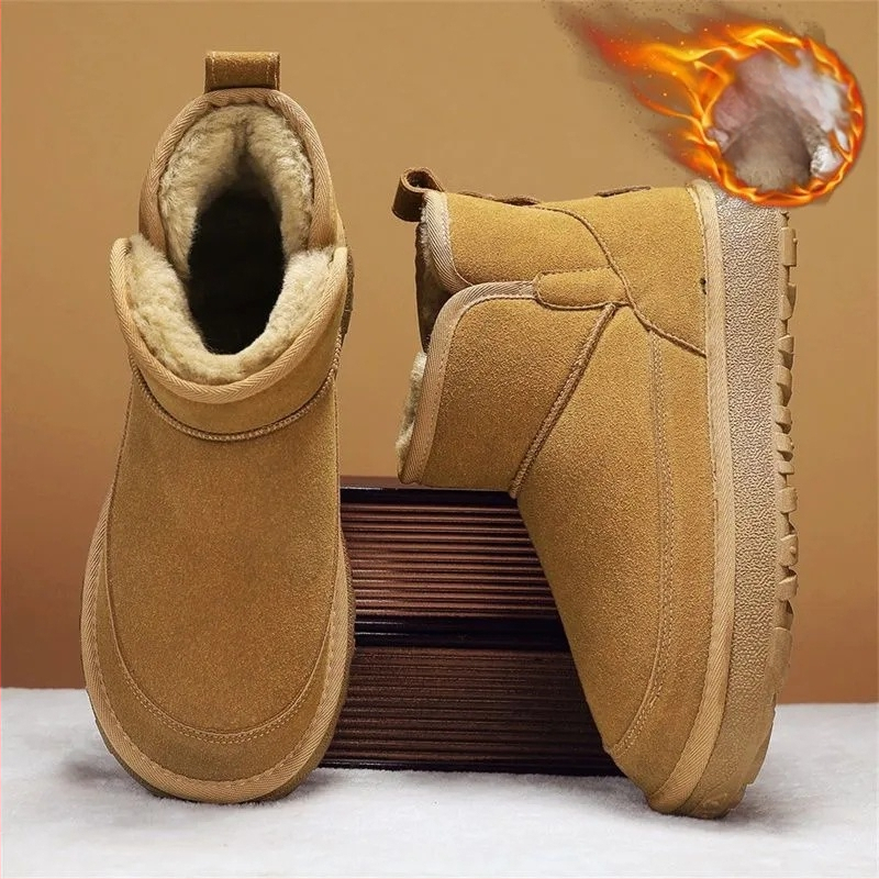 Ysnb Vyriški žieminiai sniego batai | Laisvalaikio stilius | Viršutinė dalis: dirbtinė PU; vidus: avies vilna integruota; padas: PVC; kulno aukštis: 3–5 cm; pado technologija: injection molded