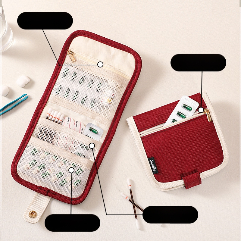 Meditsiinikomplekt, kuubikujulise kujuga, Oxfordi kangas, veekindel, reisidele ja meigitarvete korraldamiseks