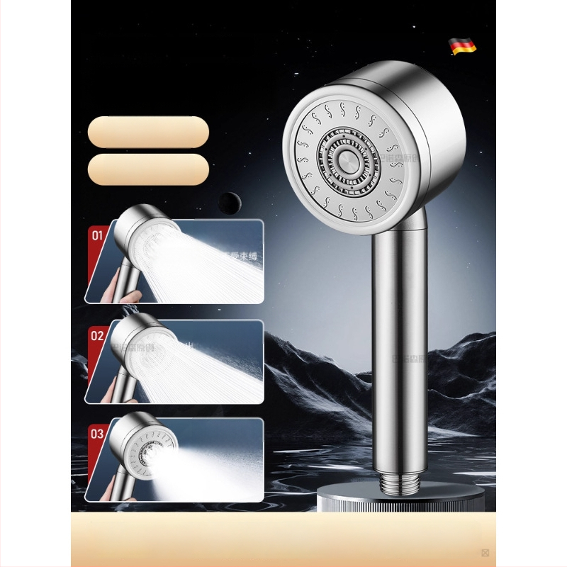 304 roostevabast terasest dušipea pressuriseeritud temperatuuri kontrolliga – ümmargune kuju, elektroplaaditud viimistlus, purunemiskindel