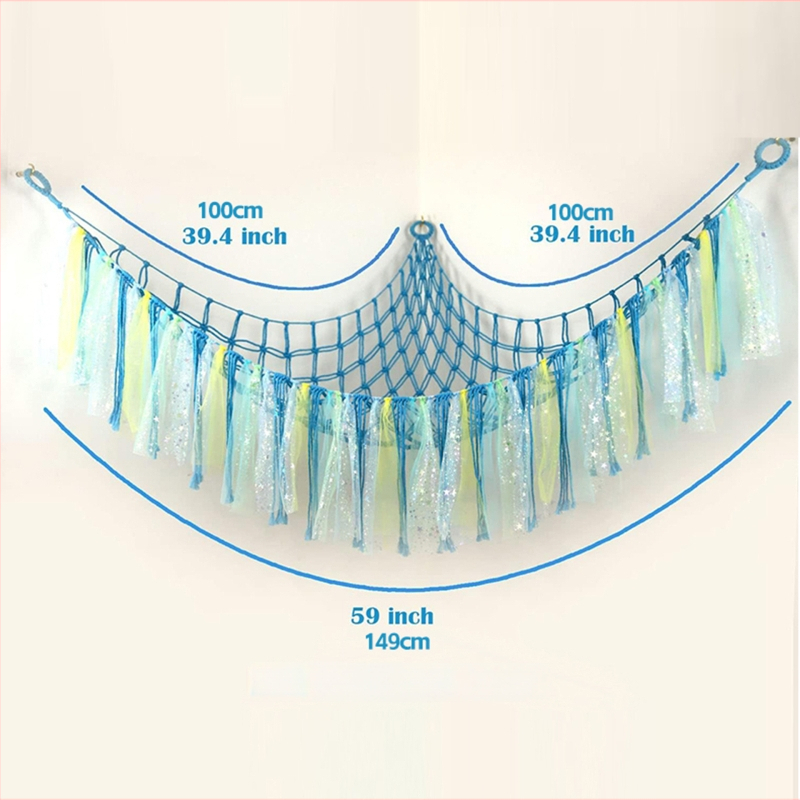 Rankų darbo pynimo medvilnės virvės trikampis laikymo tinklas žaislams, paprastas ir šiuolaikiškas stilius, pritaikymas galimas, kilmė Šandong