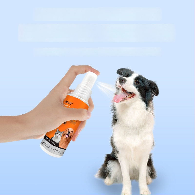 Burnos gaivinimo purškiklis naminėms gyvūnėliams – šunims ir katėms, skysta formulė, gaivina kvapą, balina dantis, periodontinės priežiūros