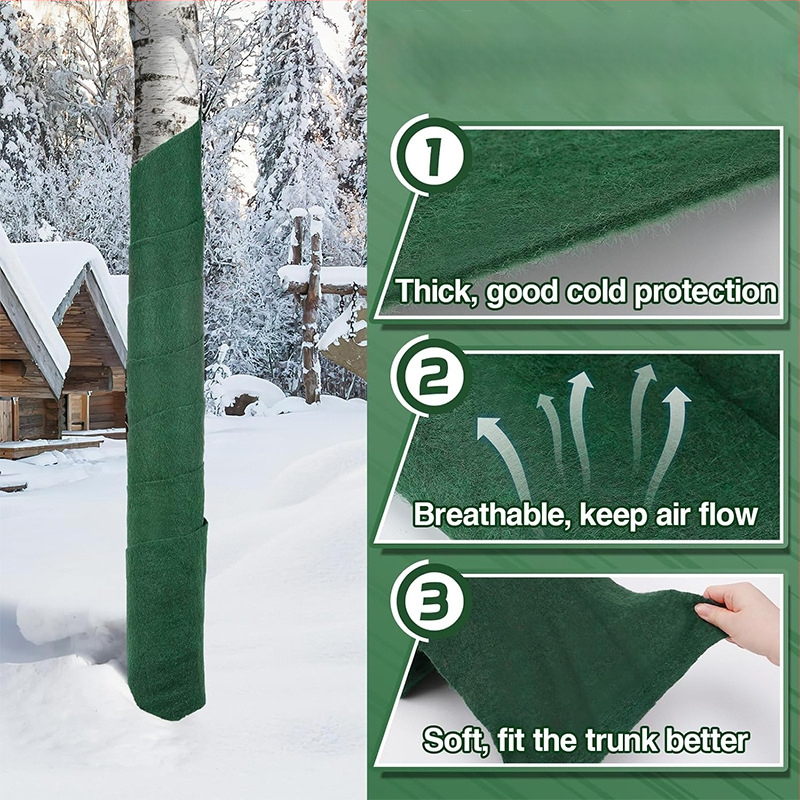 Medžių įvyniojimo audinys – poliesterio izoliacija ir drėkinimas šalčio apsaugai kraštovaizdžio kūrimui