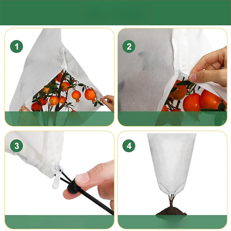 Augalų šalto apsaugos uždanga, nepluošto audinys, žiemos apsauga ir izoliacija augalams, prieš užšalimą, kenkėjų apsauga, lauko naudojimui