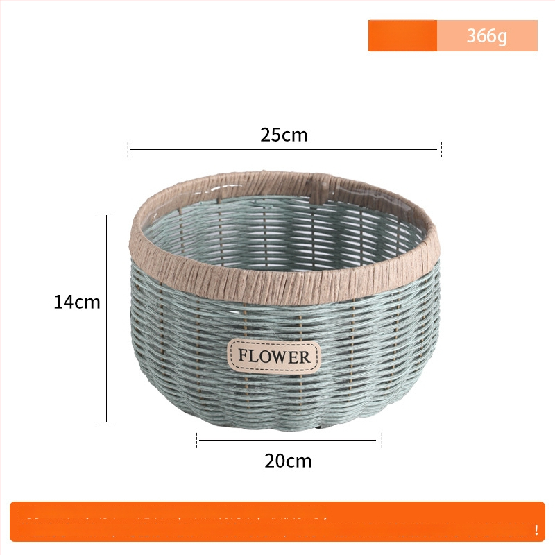Gėlių vazonas iš imitacinio ratano su plieno rėmu; rankų darbo pynimas (Medžiaga: PE imitacija ratano + plieno rėmas; Naudojimo forma: stalelyje arba grindyse; Amatas: rankų darbas; Gamybos metodas: pynimas)