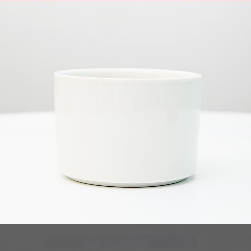 Keraamiline lillepott logotüübi trükiga; lihtne portselani disain; sobib laua- või põrandakasutuseks; poolmanuaalne tootmisprotsess.