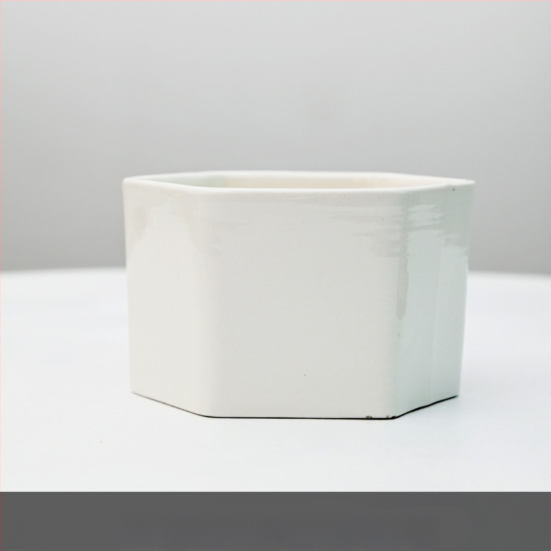 Keraamiline lillepott logotüübi trükiga; lihtne portselani disain; sobib laua- või põrandakasutuseks; poolmanuaalne tootmisprotsess.